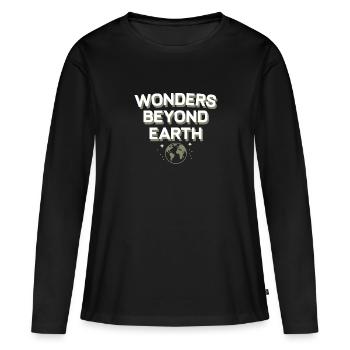 Exploration spatiale Découverte cosmique - T-shirt manches longues Premium bio Femme - noir - Devant - Julia (174cm)