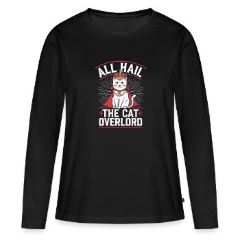 Amoureux des chats, Humour noir, Coquin, - T-shirt manches longues Premium bio Femme - noir - Devant - Julia (174cm)