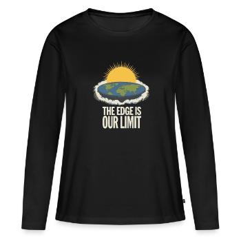Satire de la Terre Plate Conspiration Drôle Et - T-shirt manches longues Premium bio Femme - noir - Devant - Julia (174cm)