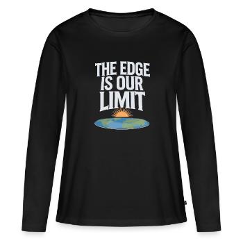 Satire de la Terre Plate Conspiration Drôle Et - T-shirt manches longues Premium bio Femme - noir - Devant - Julia (174cm)