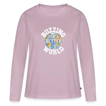 Bee-friendly gardener, pollinator, garden and - Women's Premium Organic Long Sleeve Shirt - dusky pink - Front - Julia (174cm)