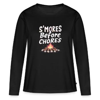 Fire Pits Backyard Gatherings In - Women's Premium Organic Long Sleeve Shirt - black - Front - Julia (174cm)
