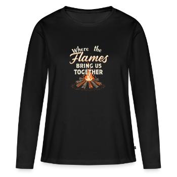 Fire Pits Backyard Gatherings In - Women's Premium Organic Long Sleeve Shirt - black - Front - Julia (174cm)