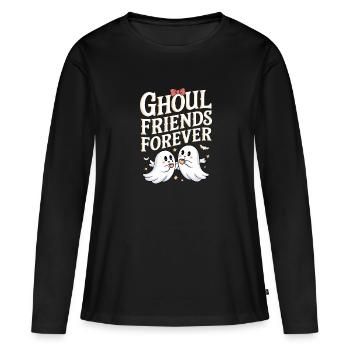 Cosy Horreur Esthétique Effrayant Cosy - T-shirt manches longues Premium bio Femme - noir - Devant - Julia (174cm)