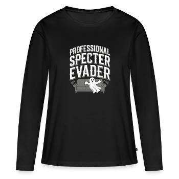 Paranormale komedie Grappige spookhumor Luchtig - Vrouwen Premium Bio shirt met lange mouwen - zwart - Voor - Julia (174cm)