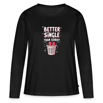 Séparation, autonomisation, amour de soi, nouveaux départs - T-shirt manches longues Premium bio Femme - noir - Devant - Julia (174cm)