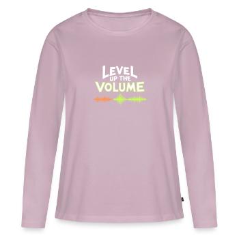 Bandes sonores de musique et de jeux avec audio immersif - T-shirt manches longues Premium bio Femme - rose poudré - Devant - Julia (174cm)