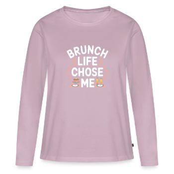 Brunch Kultur Bodenlos Mimosen Liebhaber - Frauen Premium Bio Langarmshirt - Altrosa - Vorne - Julia (174cm)