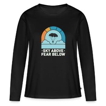 Skydiving Beginners Adventure Nerves - Women's Premium Organic Long Sleeve Shirt - black - Front - Julia (174cm)