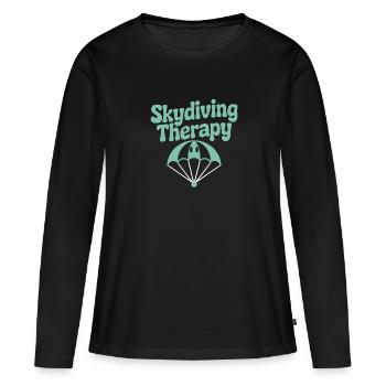Skydiving Beginners Adventure Nerves - Women's Premium Organic Long Sleeve Shirt - black - Front - Julia (174cm)