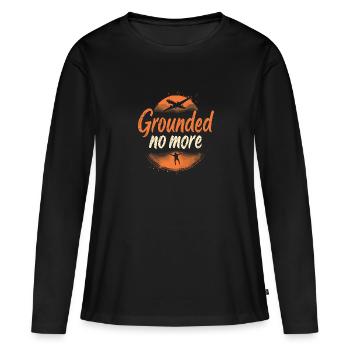 Parachutisme Débutants Aventure Nerfs - T-shirt manches longues Premium bio Femme - noir - Devant - Julia (174cm)