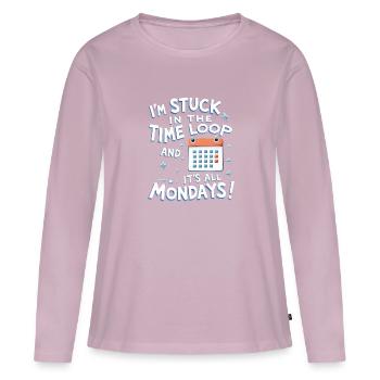 Zeitreise-enthusiast, Der Sich Für - Frauen Premium Bio Langarmshirt - Altrosa - Vorne - Julia (174cm)