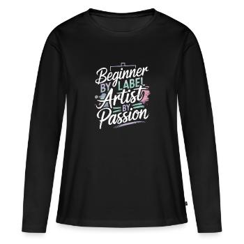 Passe-temps créatif pour les débutants dans le - T-shirt manches longues Premium bio Femme - noir - Devant - Julia (174cm)