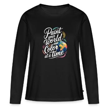 Passe-temps créatif pour les débutants dans le - T-shirt manches longues Premium bio Femme - noir - Devant - Julia (174cm)