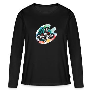Passe-temps créatif pour les débutants dans le - T-shirt manches longues Premium bio Femme - noir - Devant - Julia (174cm)