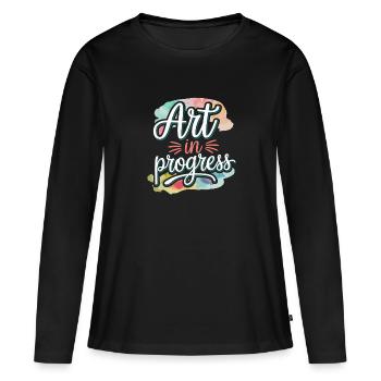 Passe-temps créatif pour les débutants dans le - T-shirt manches longues Premium bio Femme - noir - Devant - Julia (174cm)