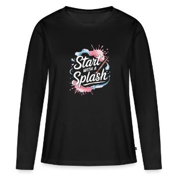 Passe-temps créatif pour les débutants dans le - T-shirt manches longues Premium bio Femme - noir - Devant - Julia (174cm)