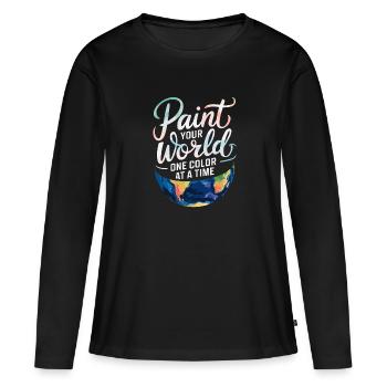 Passe-temps créatif pour les débutants dans le - T-shirt manches longues Premium bio Femme - noir - Devant - Julia (174cm)