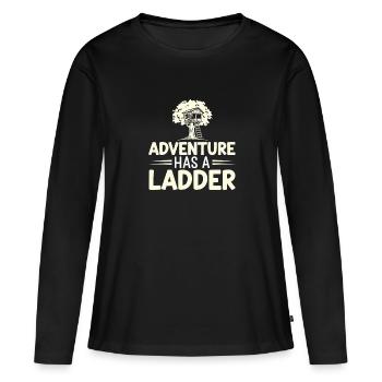 Constructeur de cabanes dans les arbres Construction de cabane dans les arbres - T-shirt manches longues Premium bio Femme - noir - Devant - Julia (174cm)
