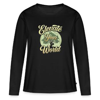 Constructeur de cabanes dans les arbres Construction de cabane dans les arbres - T-shirt manches longues Premium bio Femme - noir - Devant - Julia (174cm)
