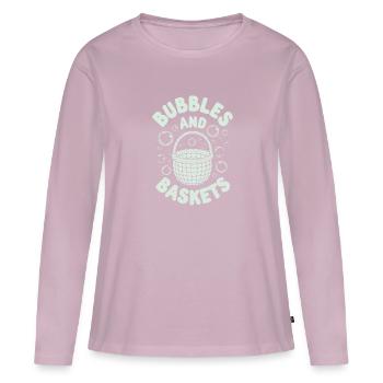 Unterwasser Korb Weben Skurrile Kunsthandwerk - Frauen Premium Bio Langarmshirt - Altrosa - Vorne - Julia (174cm)