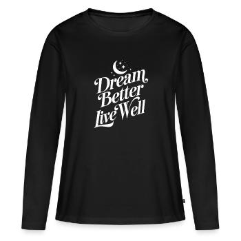 Adeptes de l’hygiène du sommeil, nuits reposantes, - T-shirt manches longues Premium bio Femme - noir - Devant - Julia (174cm)