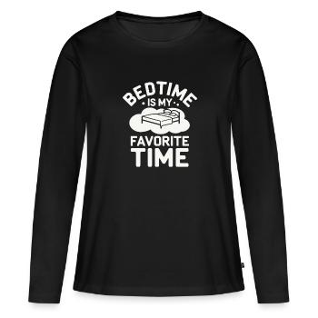 Adeptes de l’hygiène du sommeil, nuits reposantes, - T-shirt manches longues Premium bio Femme - noir - Devant - Julia (174cm)