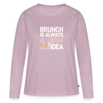 Brunch Kultur Bodenlos Mimosen Liebhaber - Frauen Premium Bio Langarmshirt - Altrosa - Vorne - Julia (174cm)