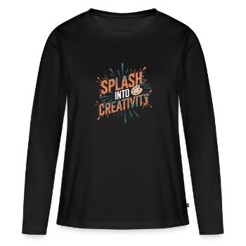 Passe-temps créatif pour les débutants dans le - T-shirt manches longues Premium bio Femme - noir - Devant - Julia (174cm)