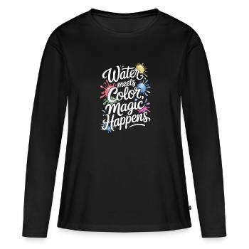 Passe-temps créatif pour les débutants dans le - T-shirt manches longues Premium bio Femme - noir - Devant - Julia (174cm)