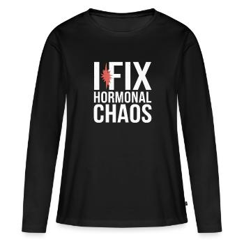 Science médicale pour l’endocrinologie - T-shirt manches longues Premium bio Femme - noir - Devant - Julia (174cm)