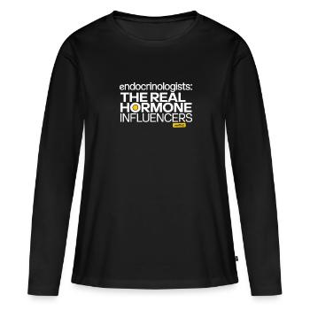 Science médicale pour l’endocrinologie - T-shirt manches longues Premium bio Femme - noir - Devant - Julia (174cm)