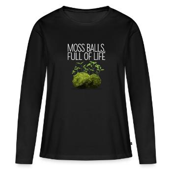 Kokedama Moss Ball Plantes Jardinage Japonais - T-shirt manches longues Premium bio Femme - noir - Devant - Julia (174cm)