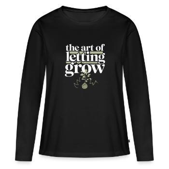 Boules de mousse Kokedama Plantes Jardinage japonais - T-shirt manches longues Premium bio Femme - noir - Devant - Julia (174cm)