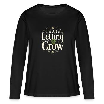 Kokedama Moss Ball Plantes Jardinage Japonais - T-shirt manches longues Premium bio Femme - noir - Devant - Julia (174cm)