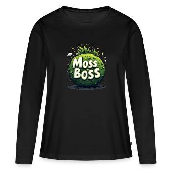 Kokedama Moss Ball Plantes Jardinage Japonais - T-shirt manches longues Premium bio Femme - noir - Devant - Julia (174cm)