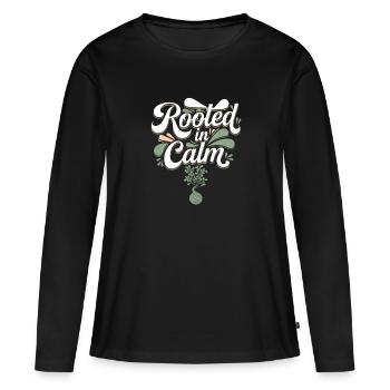 Kokedama Moss Ball Plantes Jardinage Japonais - T-shirt manches longues Premium bio Femme - noir - Devant - Julia (174cm)
