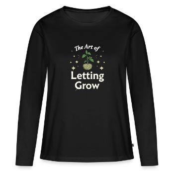 Kokedama Moss Ball Plantes Jardinage Japonais - T-shirt manches longues Premium bio Femme - noir - Devant - Julia (174cm)
