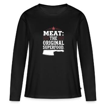 Régime sur le régime carnivore sur le - T-shirt manches longues Premium bio Femme - noir - Devant - Julia (174cm)