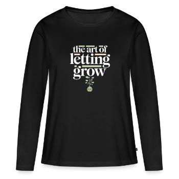 Kokedama Moss Ball Plantes Jardinage Japonais - T-shirt manches longues Premium bio Femme - noir - Devant - Julia (174cm)