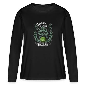 Kokedama Moss Ball Plantes Jardinage Japonais - T-shirt manches longues Premium bio Femme - noir - Devant - Julia (174cm)