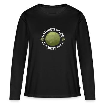 Kokedama Moss Ball Plantes Jardinage Japonais - T-shirt manches longues Premium bio Femme - noir - Devant - Julia (174cm)