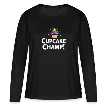 Candidat Junior en Boulangerie Jeune Chef Boulangerie - T-shirt manches longues Premium bio Femme - noir - Devant - Julia (174cm)