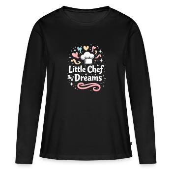 Candidat Junior en Boulangerie Jeune Chef Boulangerie - T-shirt manches longues Premium bio Femme - noir - Devant - Julia (174cm)