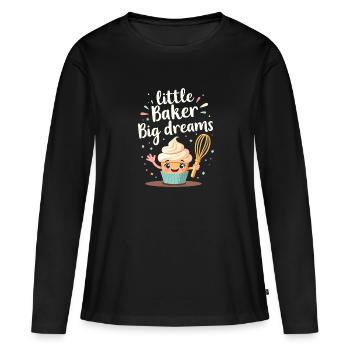 Candidat Junior en Boulangerie Jeune Chef Boulangerie - T-shirt manches longues Premium bio Femme - noir - Devant - Julia (174cm)