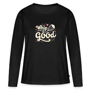 Candidat Junior en Boulangerie Jeune Chef Boulangerie - T-shirt manches longues Premium bio Femme - noir - Devant - Julia (174cm)