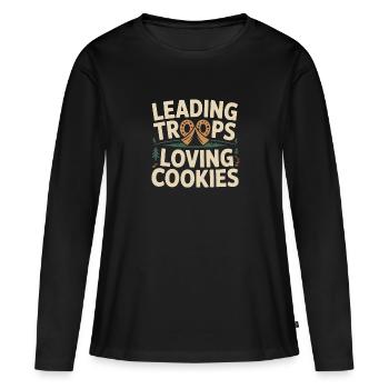 Dad Girl Scout Leader Proud Troop Support Scout - Frauen Premium Bio Langarmshirt - Schwarz - Vorne - Julia (174cm)