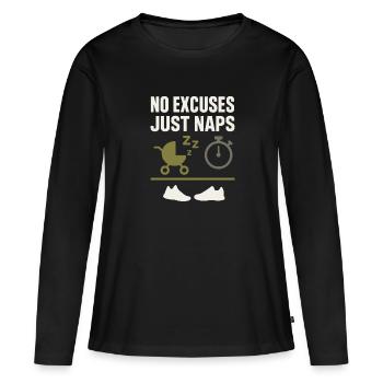 Crèche Papa Paternité Fierté - T-shirt manches longues Premium bio Femme - noir - Devant - Julia (174cm)