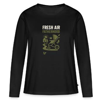 Kinderzimmervater Vaterschaft Pride - Frauen Premium Bio Langarmshirt - Schwarz - Vorne - Julia (174cm)