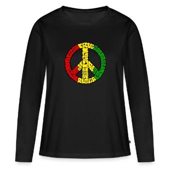 Reggae - T-shirt manches longues Premium bio Femme - noir - Devant - Julia (174cm)